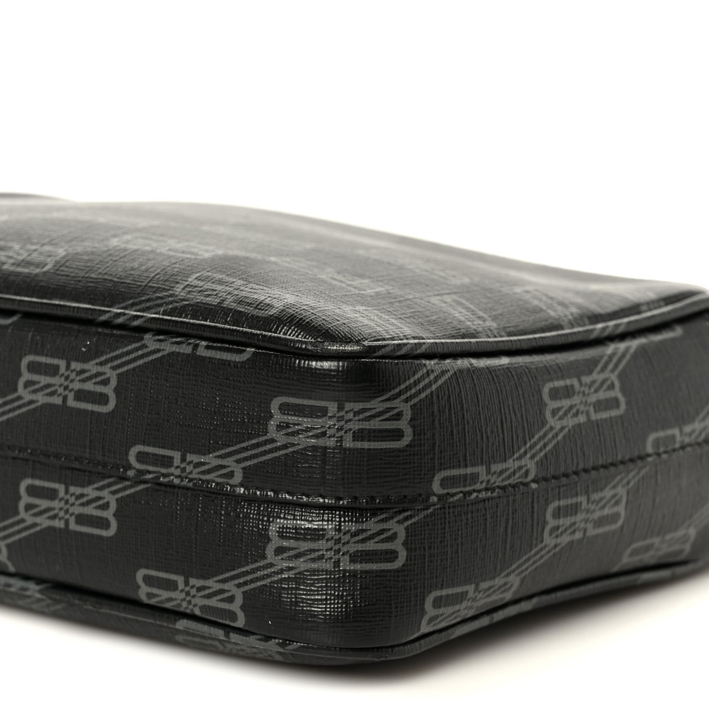 Coated Canvas BB Monogram Medium Signature Camera Bag Black Grey