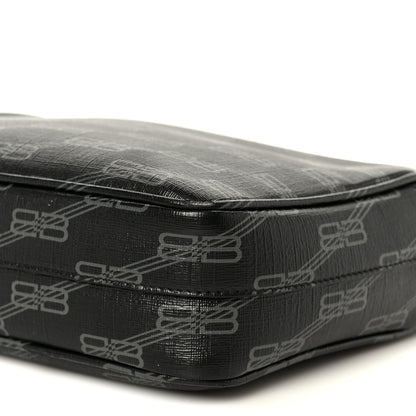 Balenciaga Coated Canvas BB Monogram Medium Signature Camera Bag Black Grey 11 of 13