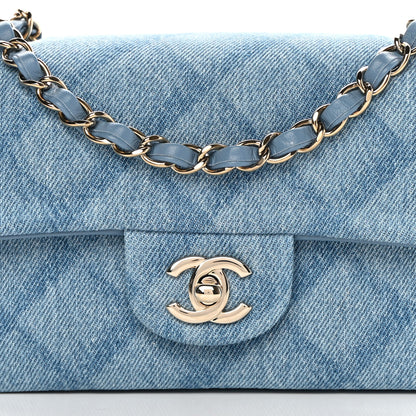 Chanel Denim Quilt Print Mini Rectangular Flap Light Blue 8 of 11