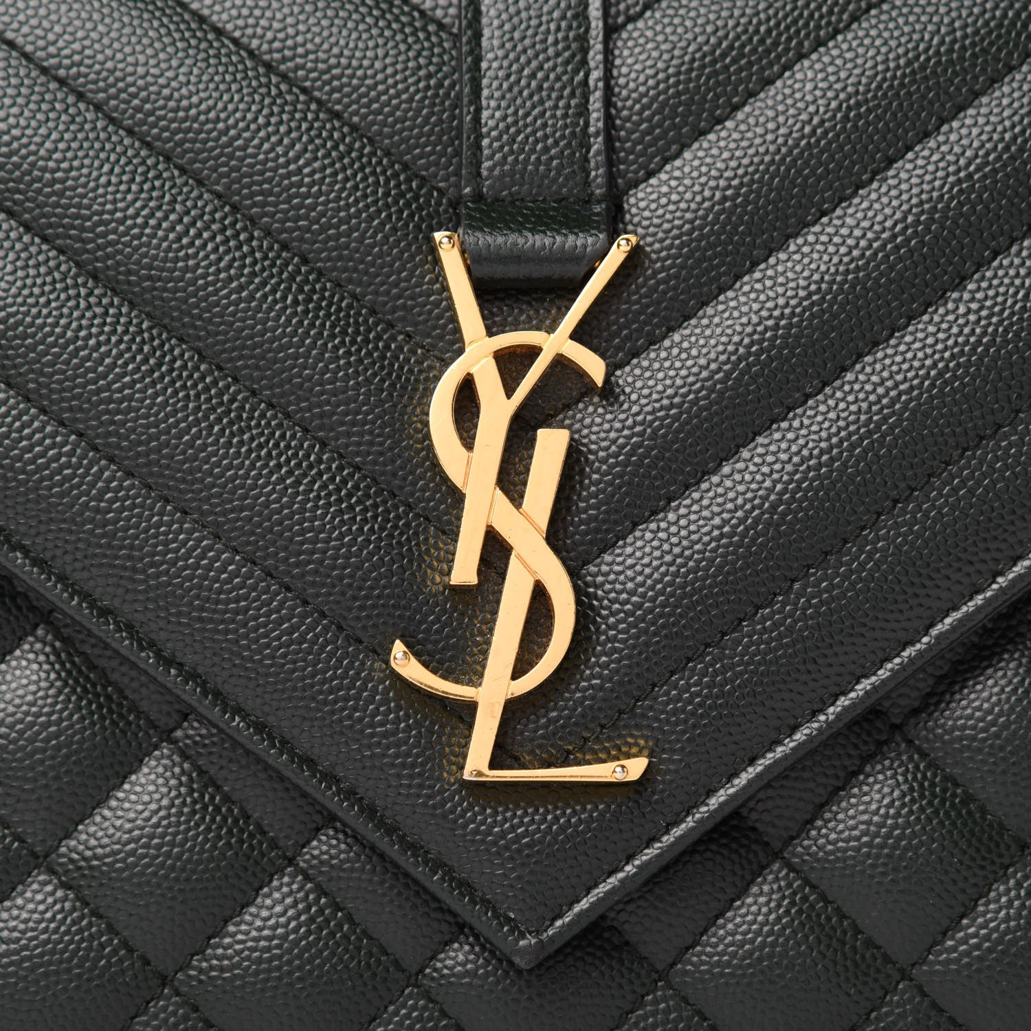 Saint Laurent Grain De Poudre Textured Mixed Matelasse Triquilt Medium Monogram Satchel Dark Tea 12 of 12