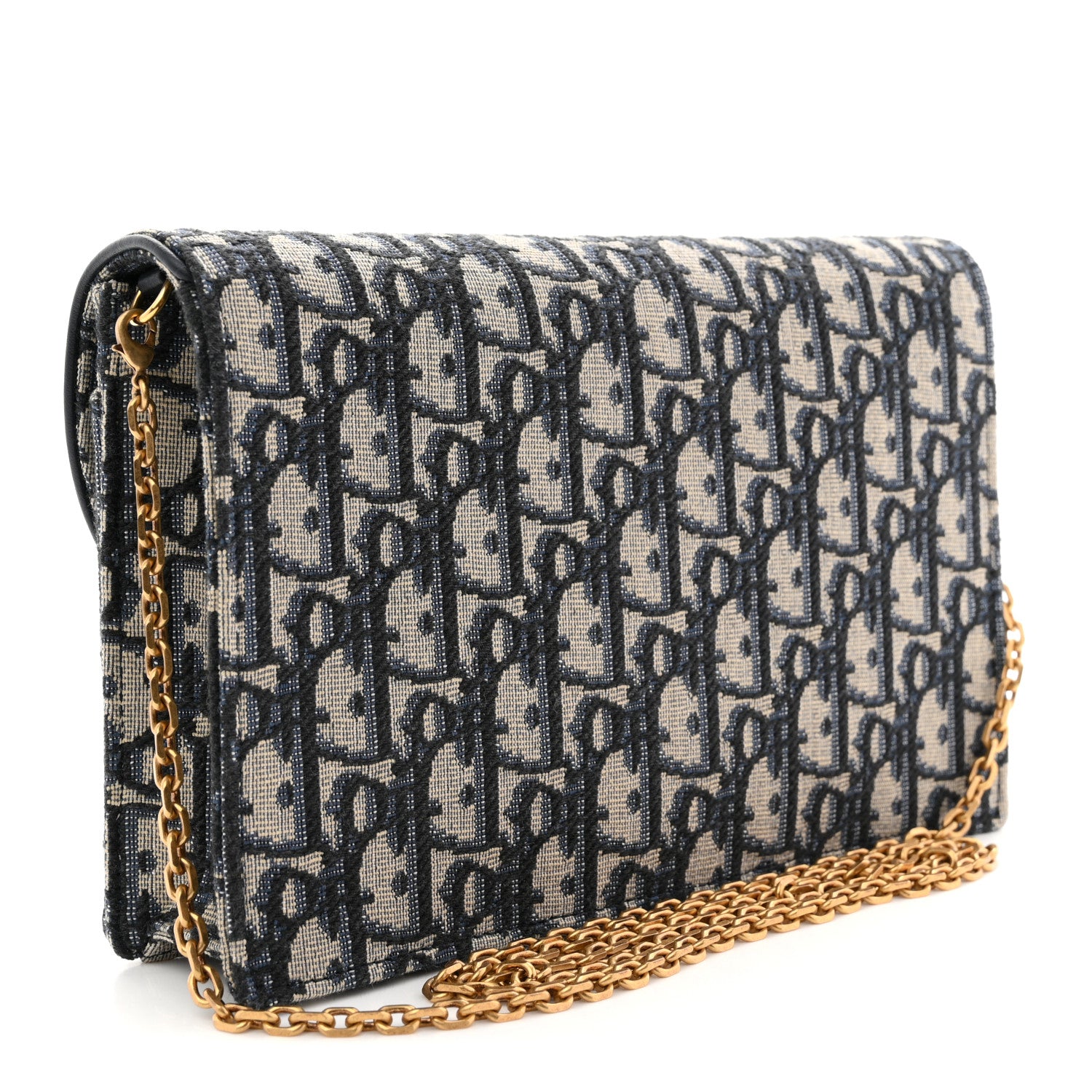 Christian Dior Oblique Saddle Chain Pouch Blue 3 of 10