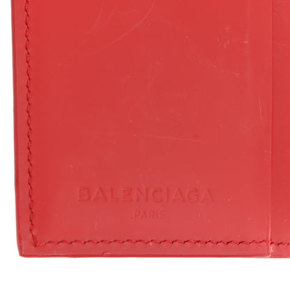 Balenciaga Calfskin Grid Embossed Passport Cover Rouge Vermillon 6 of 9