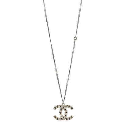 Chanel Crystal CC Pendant Necklace Ruthenium 1 of 5