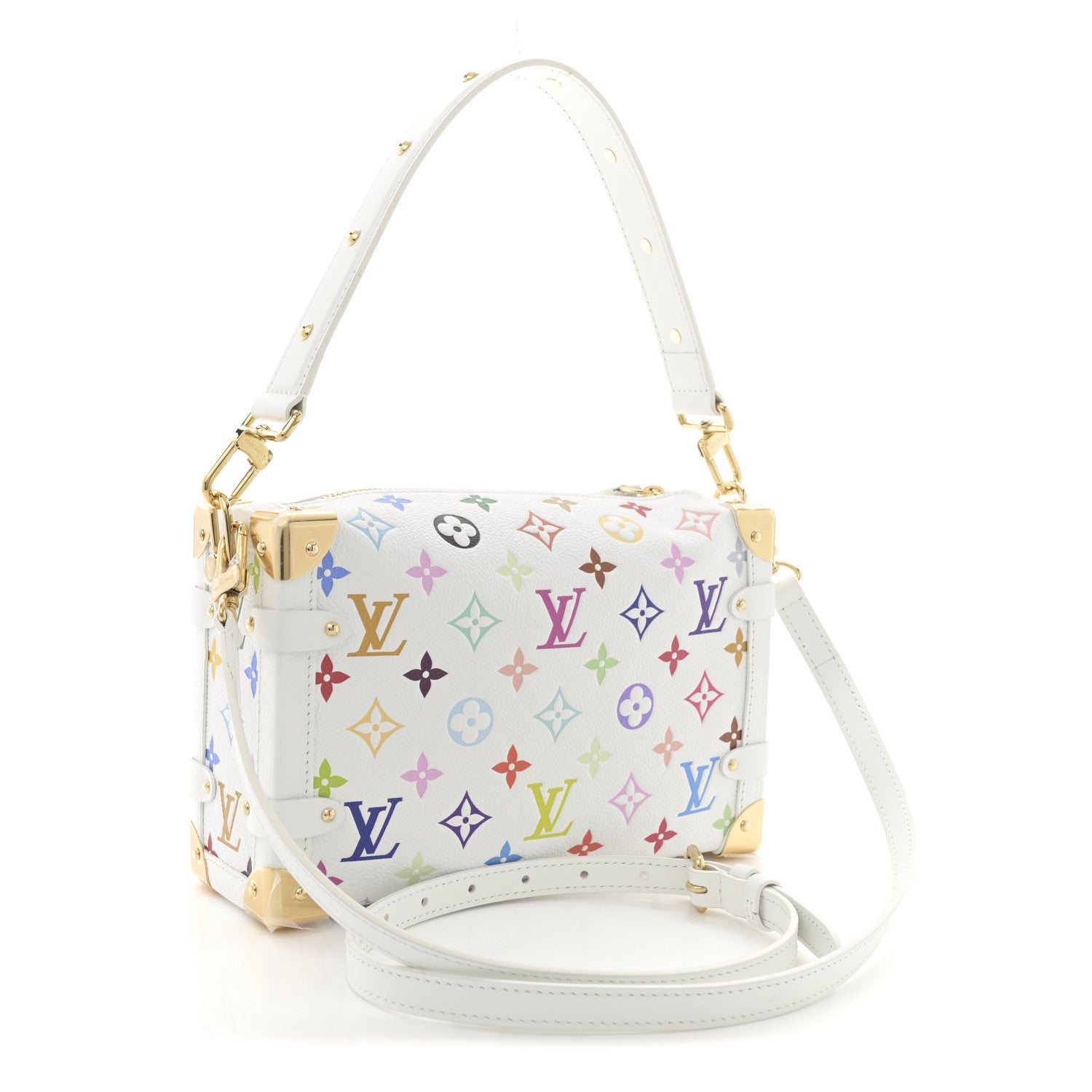 Louis Vuitton LV x TM Cowhide Monogram Multicolor Side Trunk MM White 3 of 9