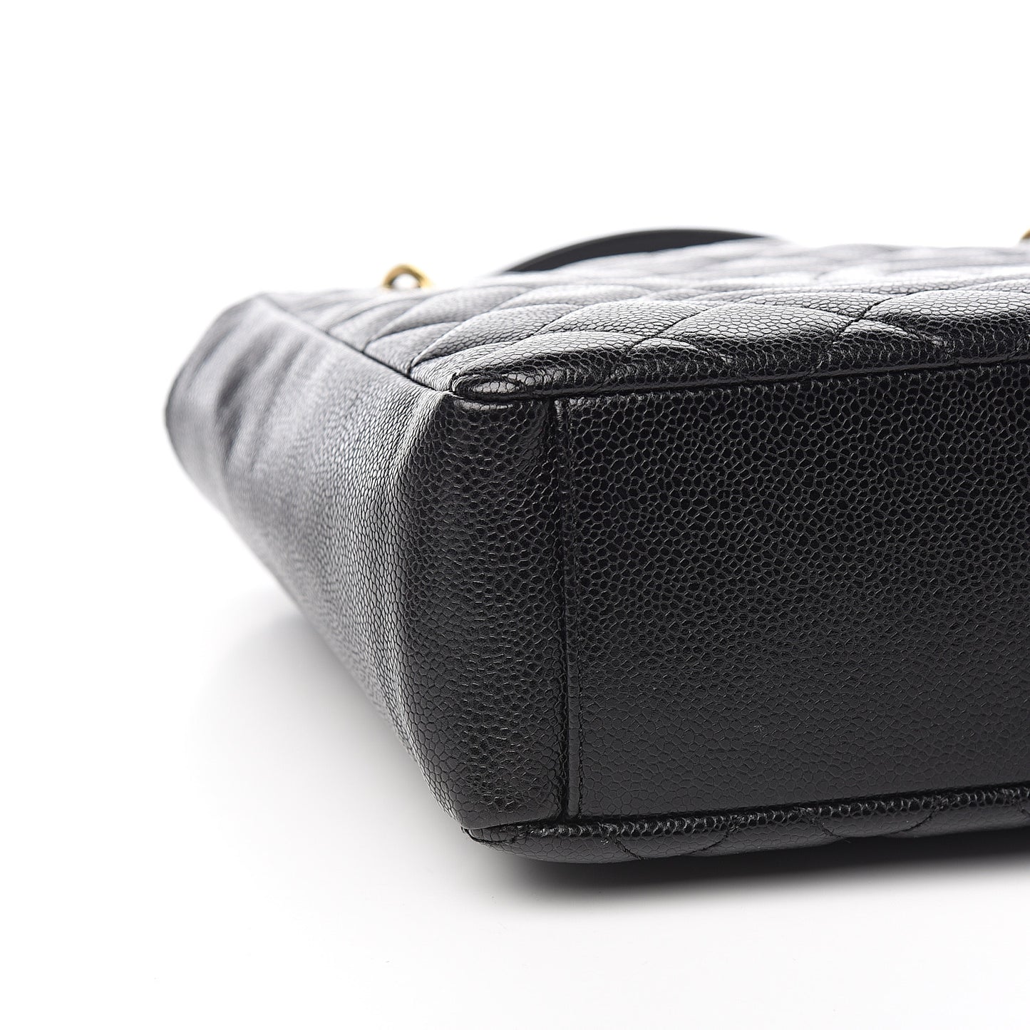 Caviar Quilted Petit Shopping Tote PST Black