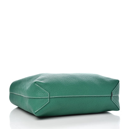 Hermes Taurillon Clemence Double Sens 36 Reversible Tote Vert Vertigo Bleu Nuit 8 of 10