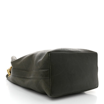 Chanel Calfskin Quilted Small On My Shoulder Drawstring Bag Dark Green 4 of 11