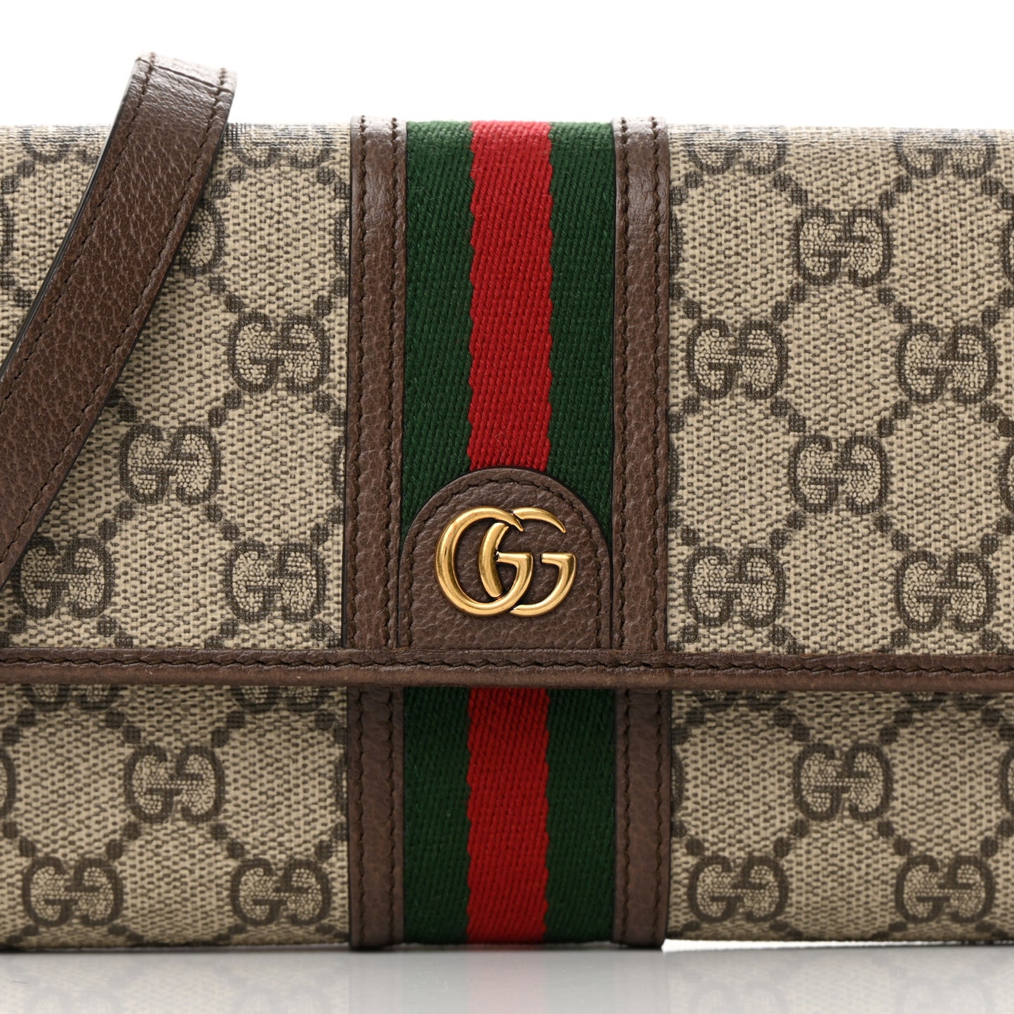 GG Supreme Monogram Web Ophidia Crossbody Wallet Beige New Acero