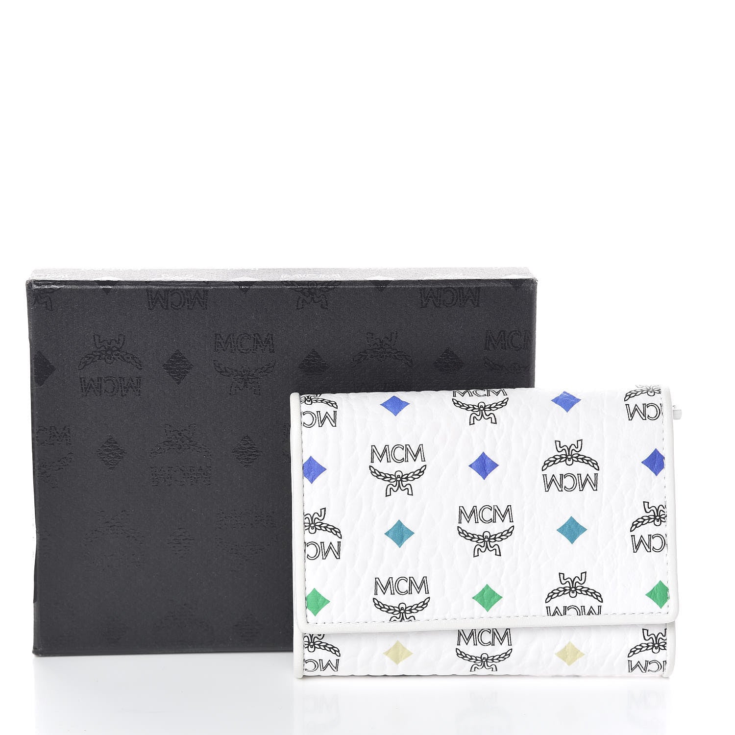 MCM Skyoptic Visetos Tri-Fold Wallet Spectrum Diamond White 7 of 7