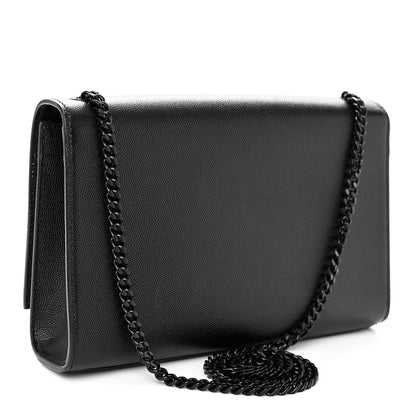Saint Laurent Grain De Poudre Medium Classic Monogram Monochrome Kate Satchel Black 3 of 11