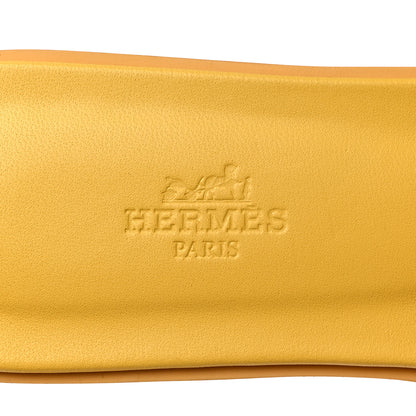Hermes Box Calfskin Oran Sandals 40.5 Jaune Citron 6 of 9