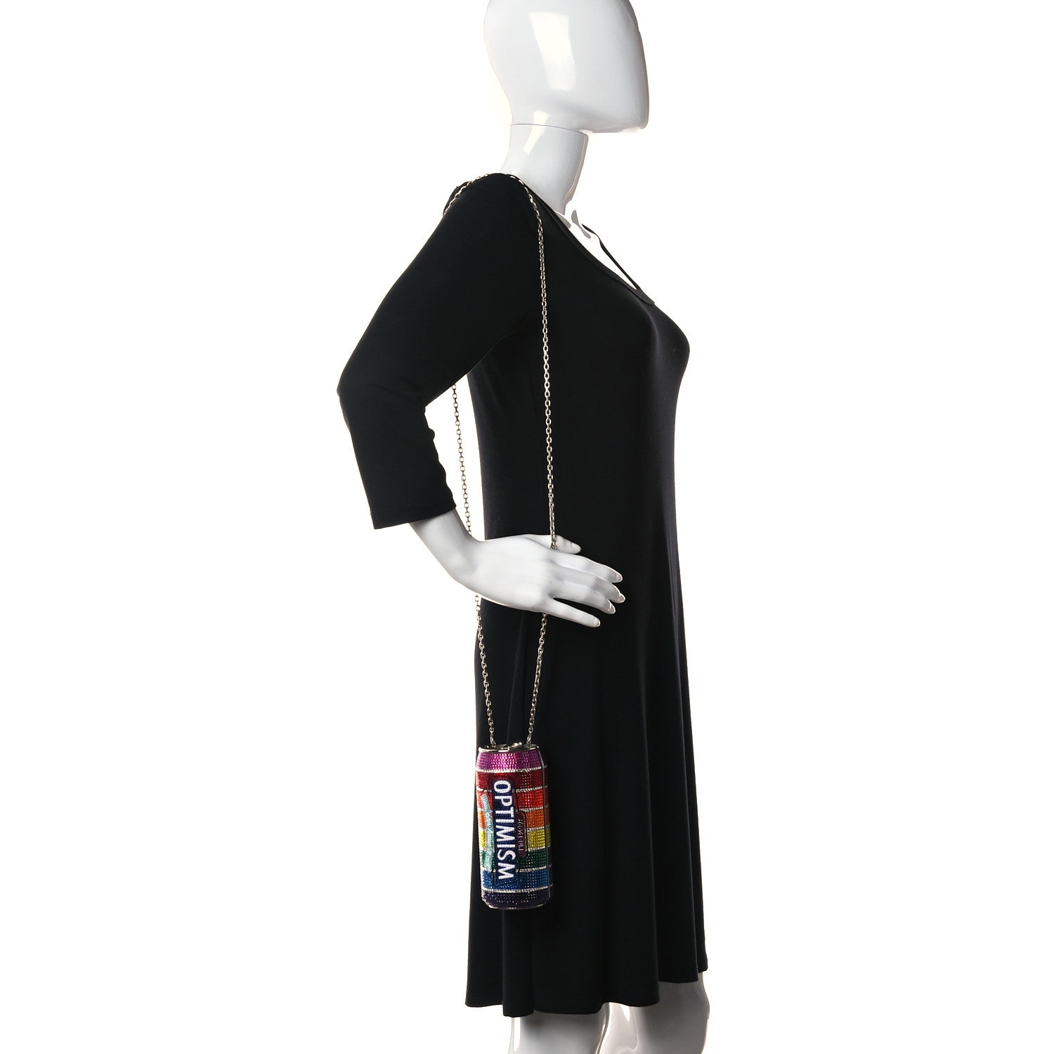 Judith Leiber Crystal Optimism Can Minaudiere Clutch Silver Multicolor 2 of 13