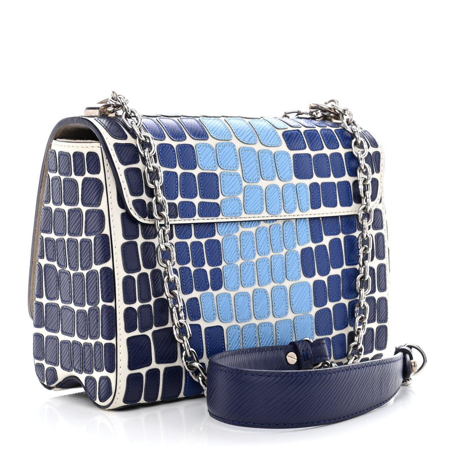 Epi Savane Twist Shoulder Bag MM Blue