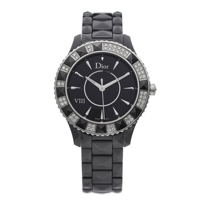 Christian Dior Stainless Steel Ceramic Diamond 38mm Dior VIII Quartz Watch Black 1 of 6