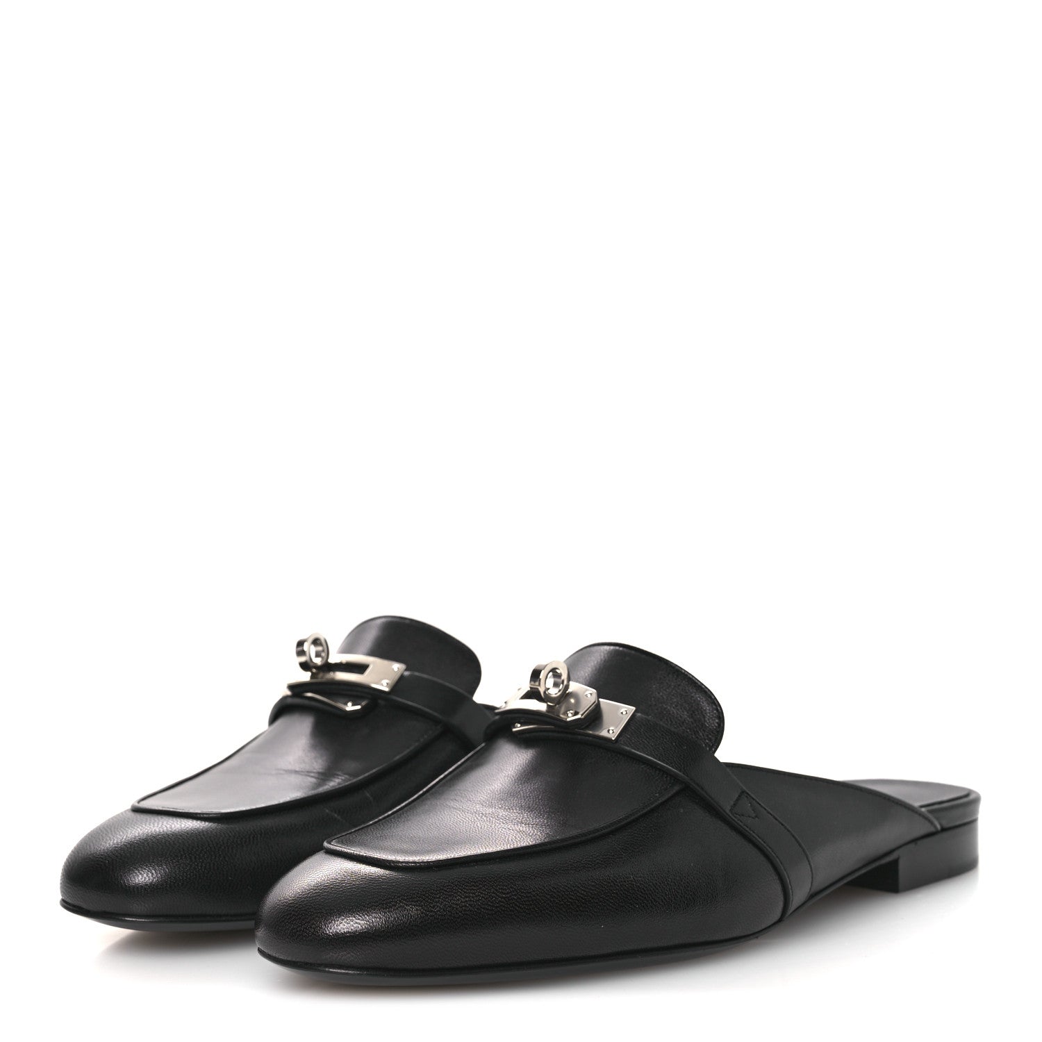 Hermes Goatskin Oz Mules 37.5 Black 4 of 12