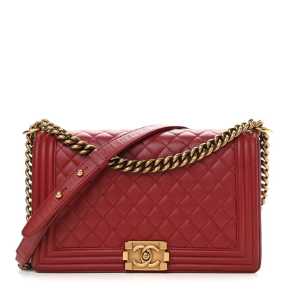 Chanel Calfskin Quilted New Medium Boy Flap Red 1 of 11
