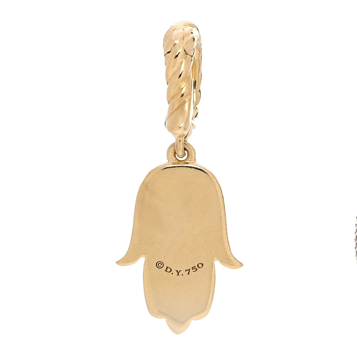 18K Yellow Gold Diamond Hamsa Amulet Pendant