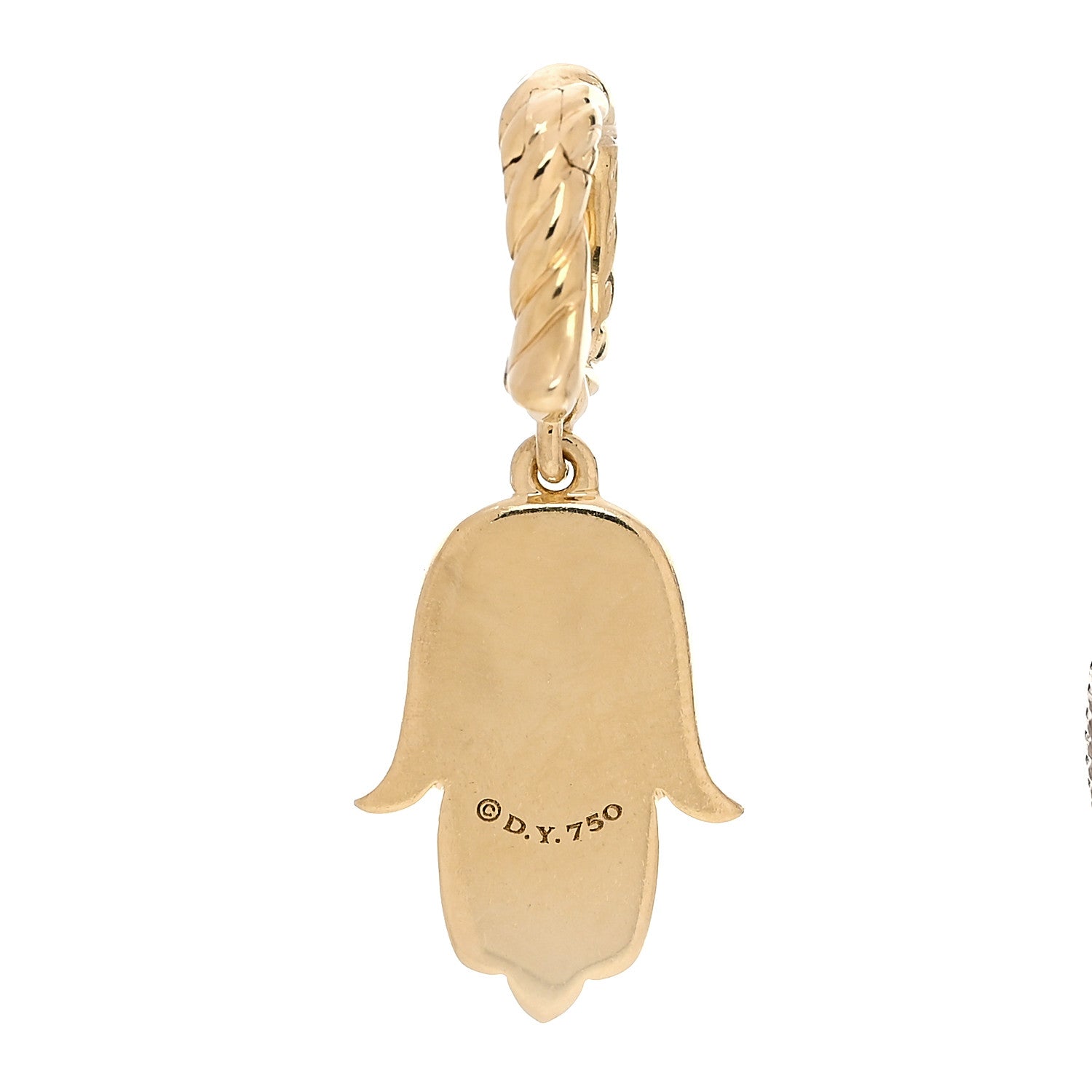 David Yurman 18K Yellow Gold Diamond Hamsa Amulet Pendant 3 of 4