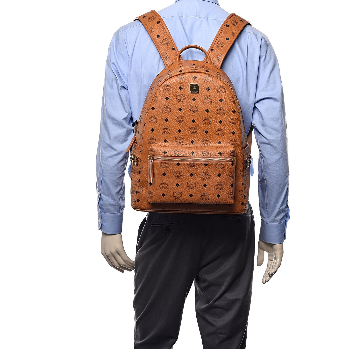Visetos Medium Side Studs Stark Backpack Cognac