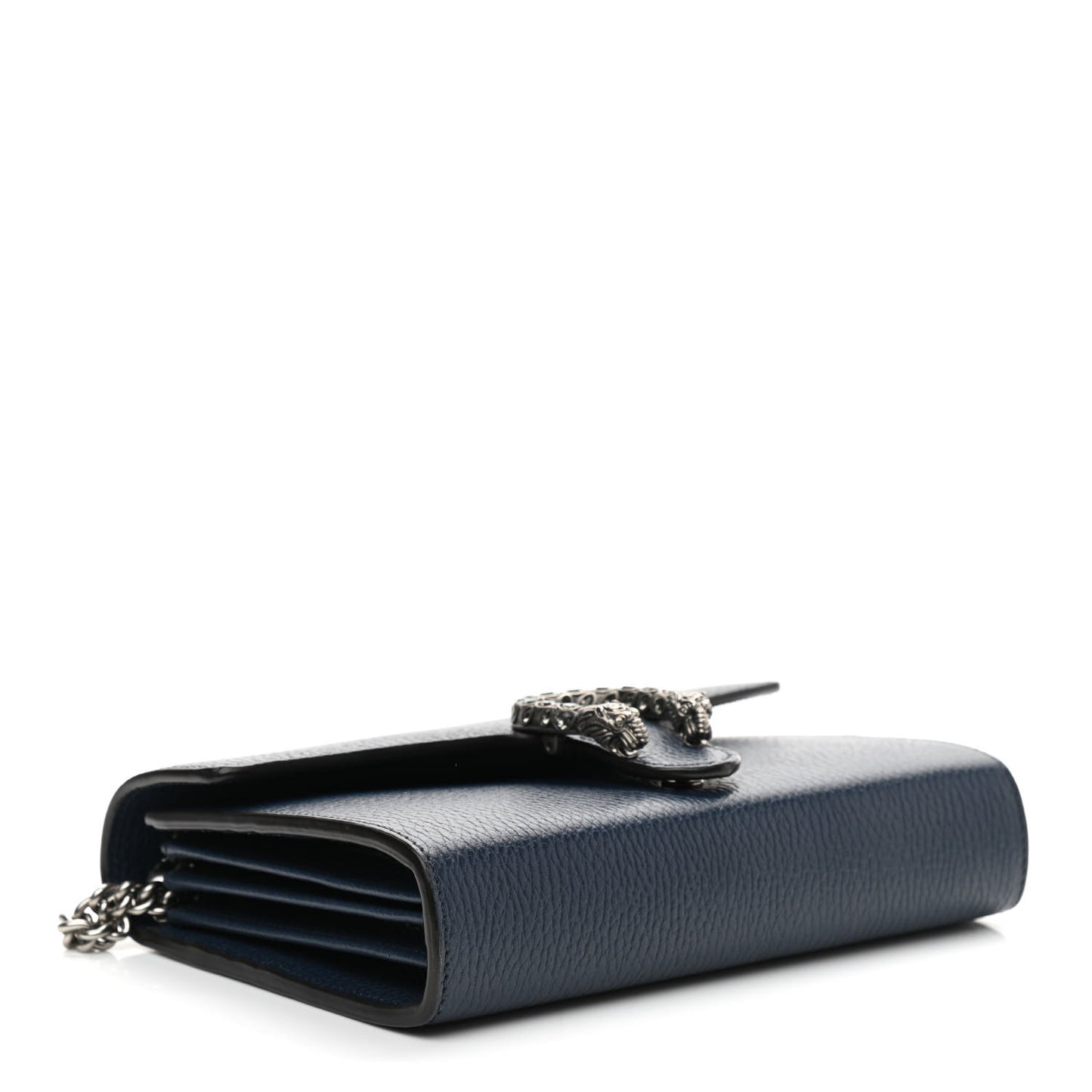 Dollar Calfskin Crystal Mini Dionysus Chain Wallet Blue Agata Black Diamond
