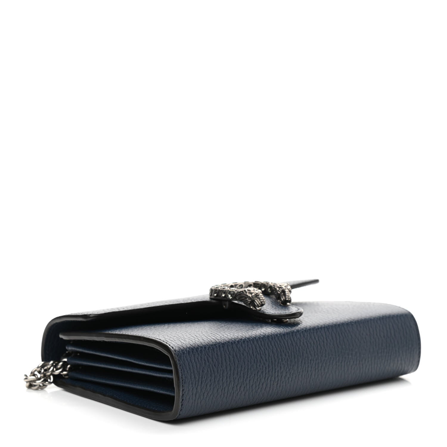 Gucci Dollar Calfskin Crystal Mini Dionysus Chain Wallet Blue Agata Black Diamond 4 of 7