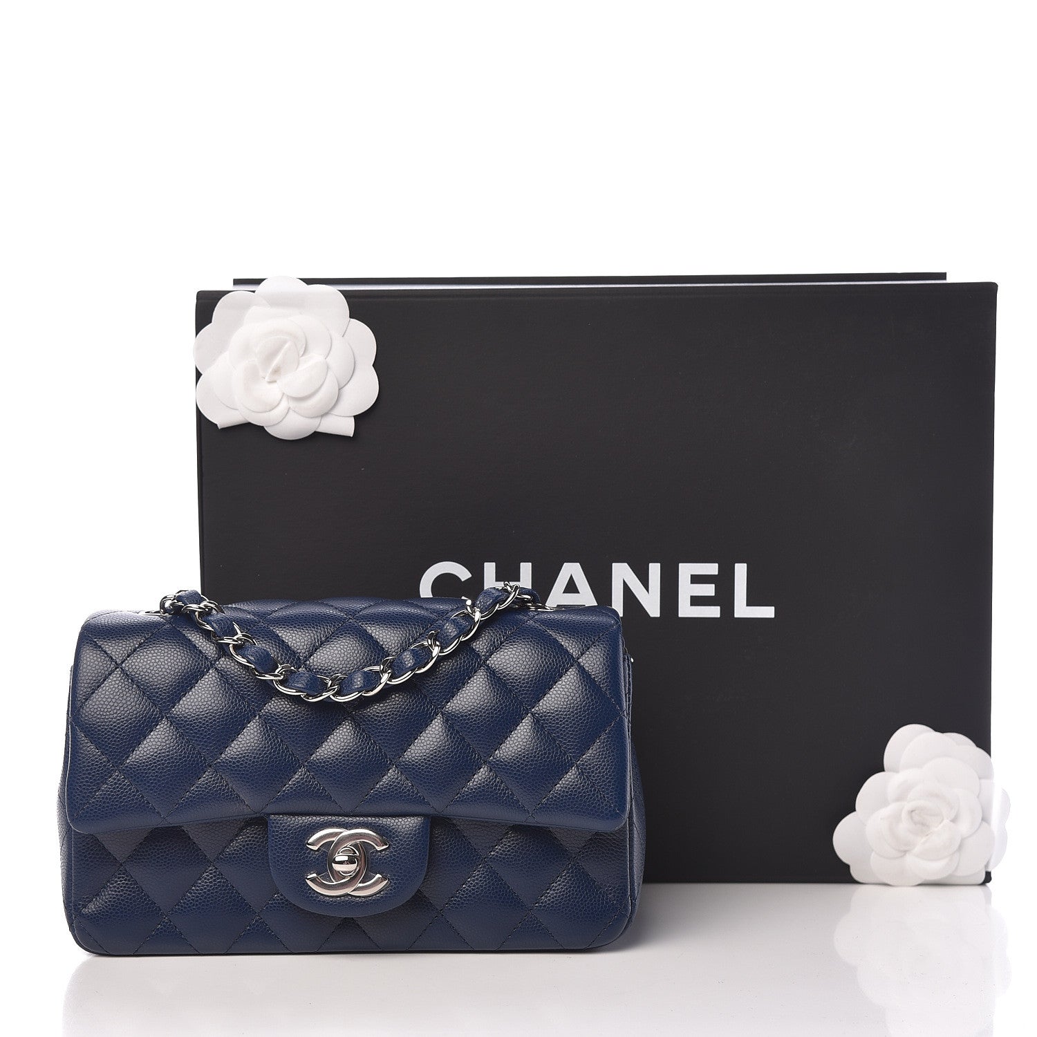 Chanel Caviar Quilted Mini Rectangular Flap Navy 13 of 13
