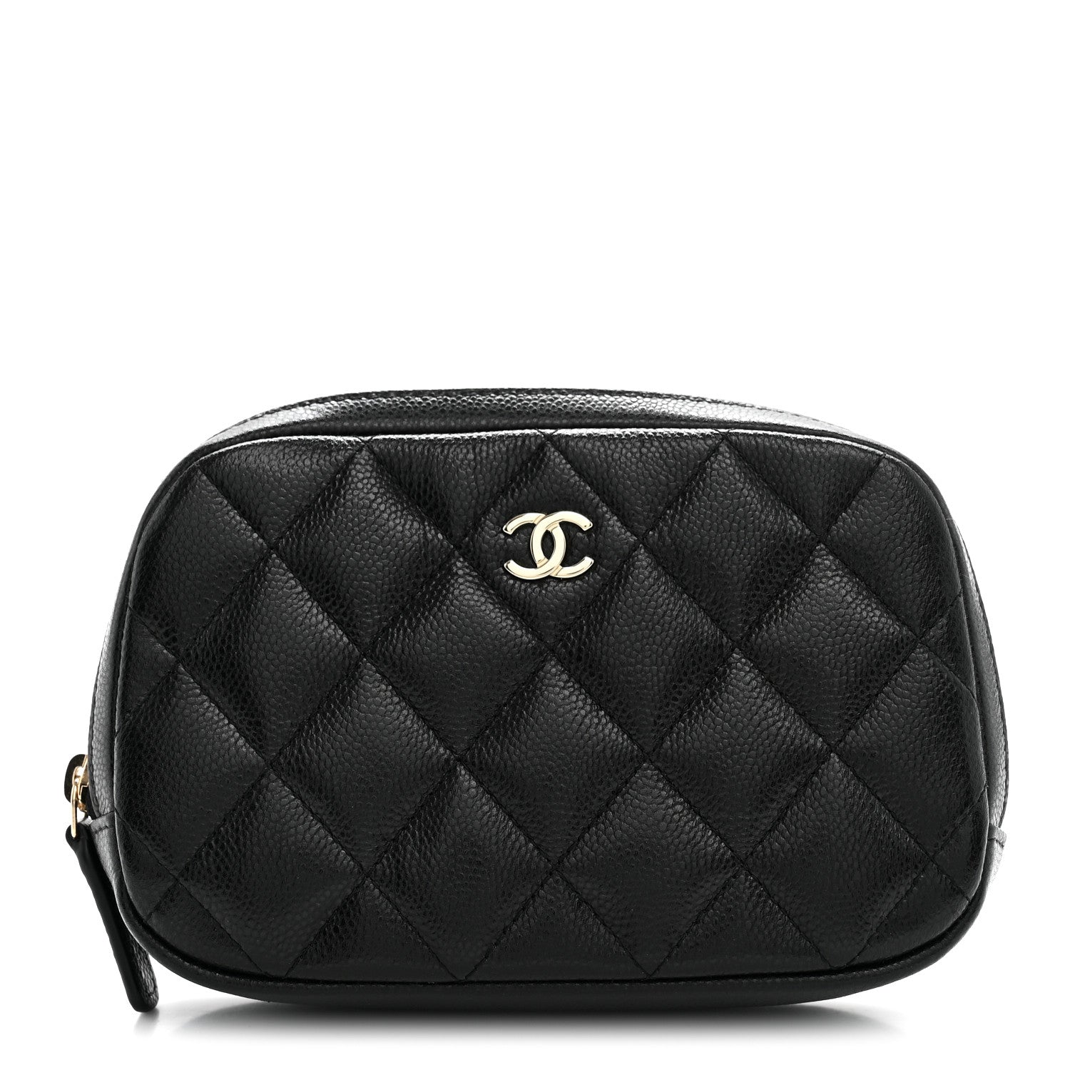 Chanel Caviar Quilted Small Curvy Pouch Cosmetic Case Black 1 of 8