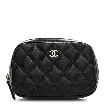 Chanel Caviar Quilted Small Curvy Pouch Cosmetic Case Black 1 of 8