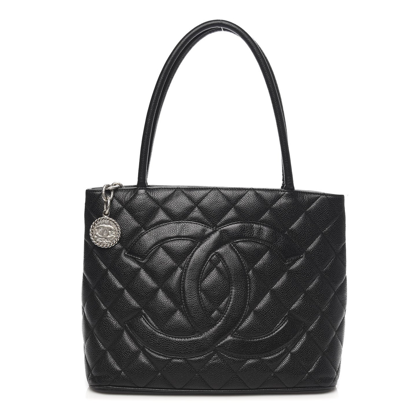 Caviar Quilted Medallion Tote Black