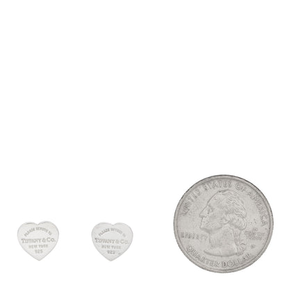 Tiffany Sterling Silver Return to Tiffany Heart Tag Earrings 2 of 4