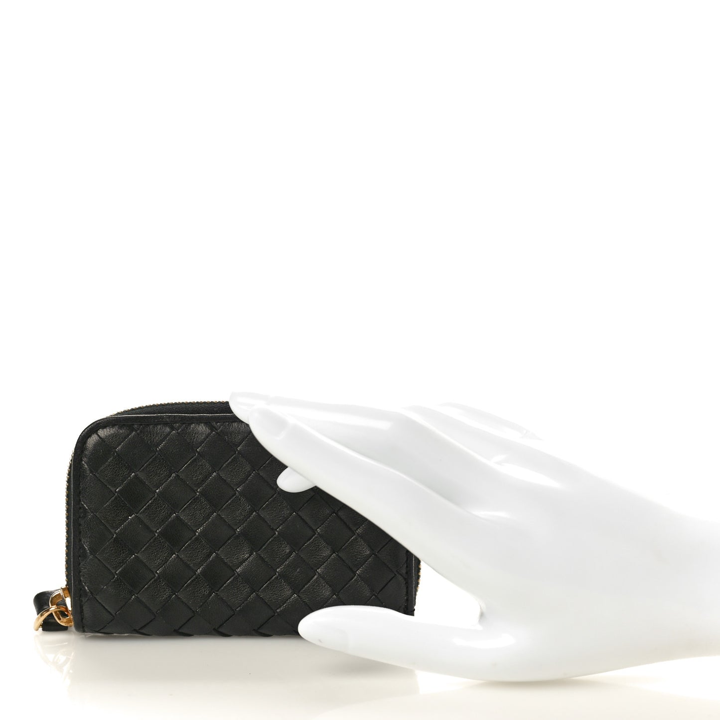 Nappa Intrecciato Zip Around Coin Purse Black
