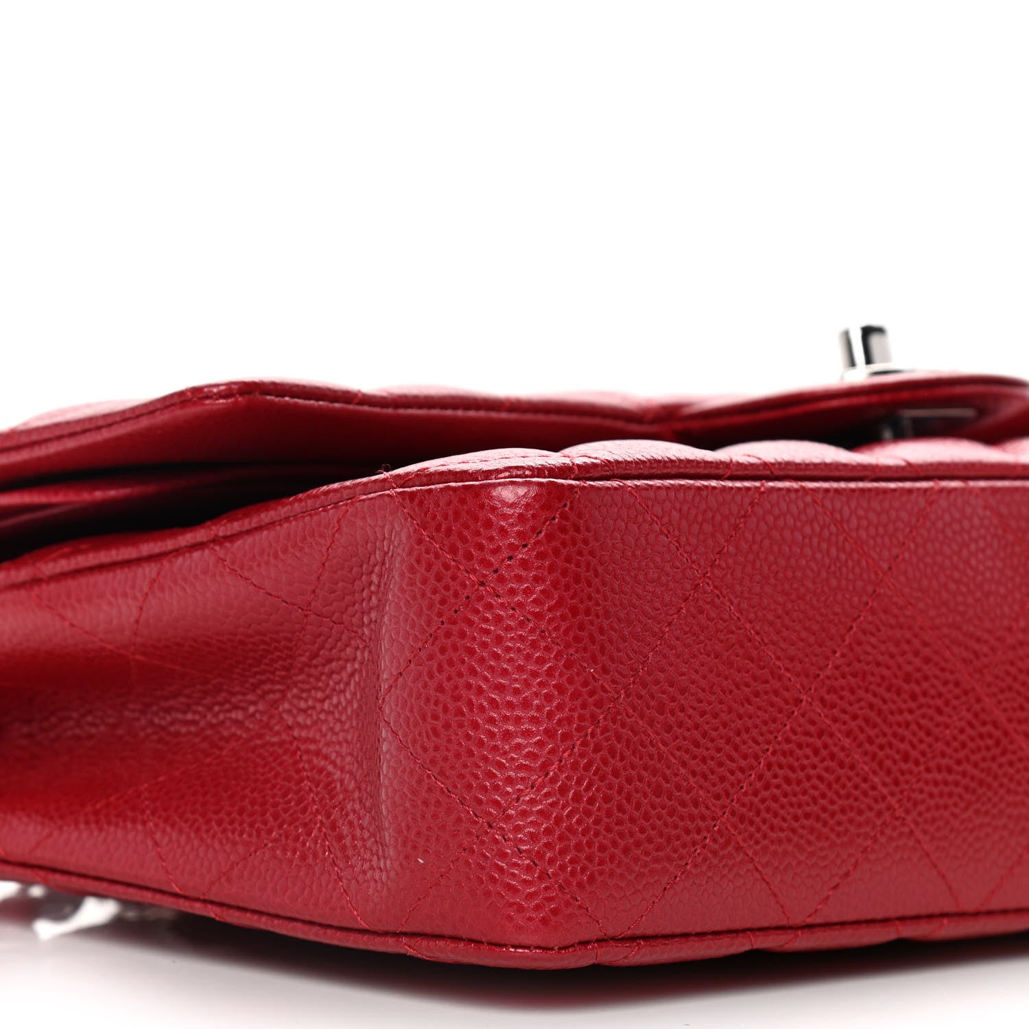 Chanel Metallic Caviar Quilted Medium Double Flap Dark Pink 8 of 10