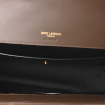 Saint Laurent Suede Chevron Quilted Medium LouLou Bark Brown 6 of 12