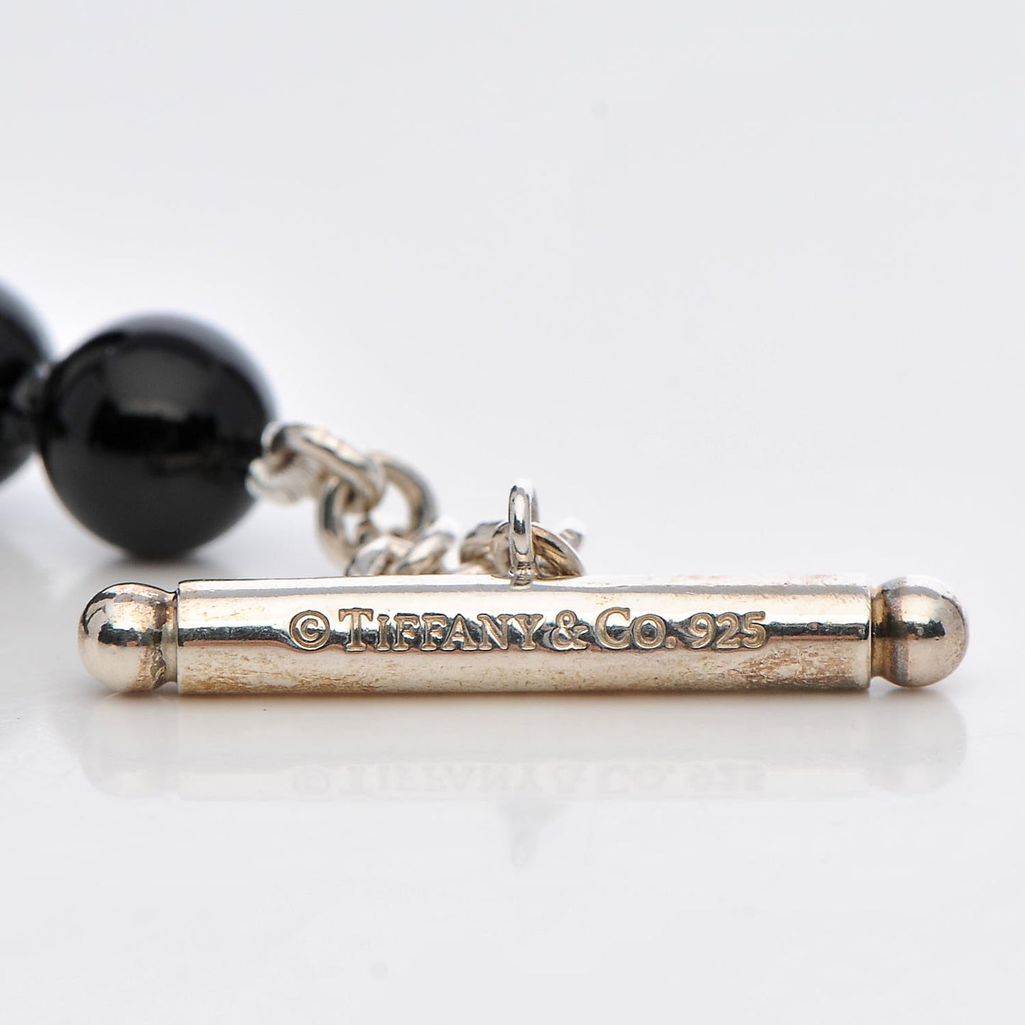 Sterling Silver Black Onyx Bead Toggle Bracelet