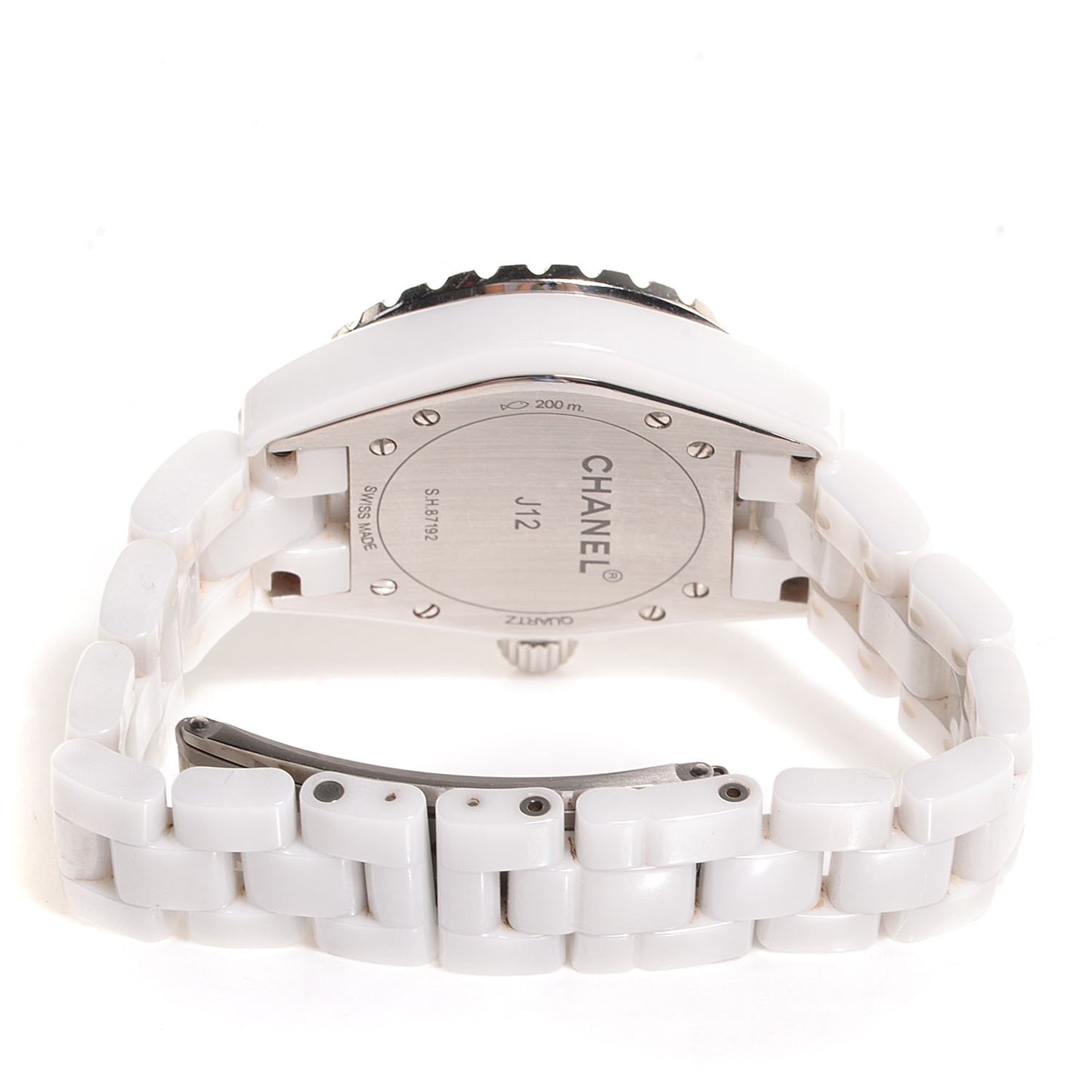 Stainless Steel Ceramic Diamond 33mm J12 Quartz Watch White