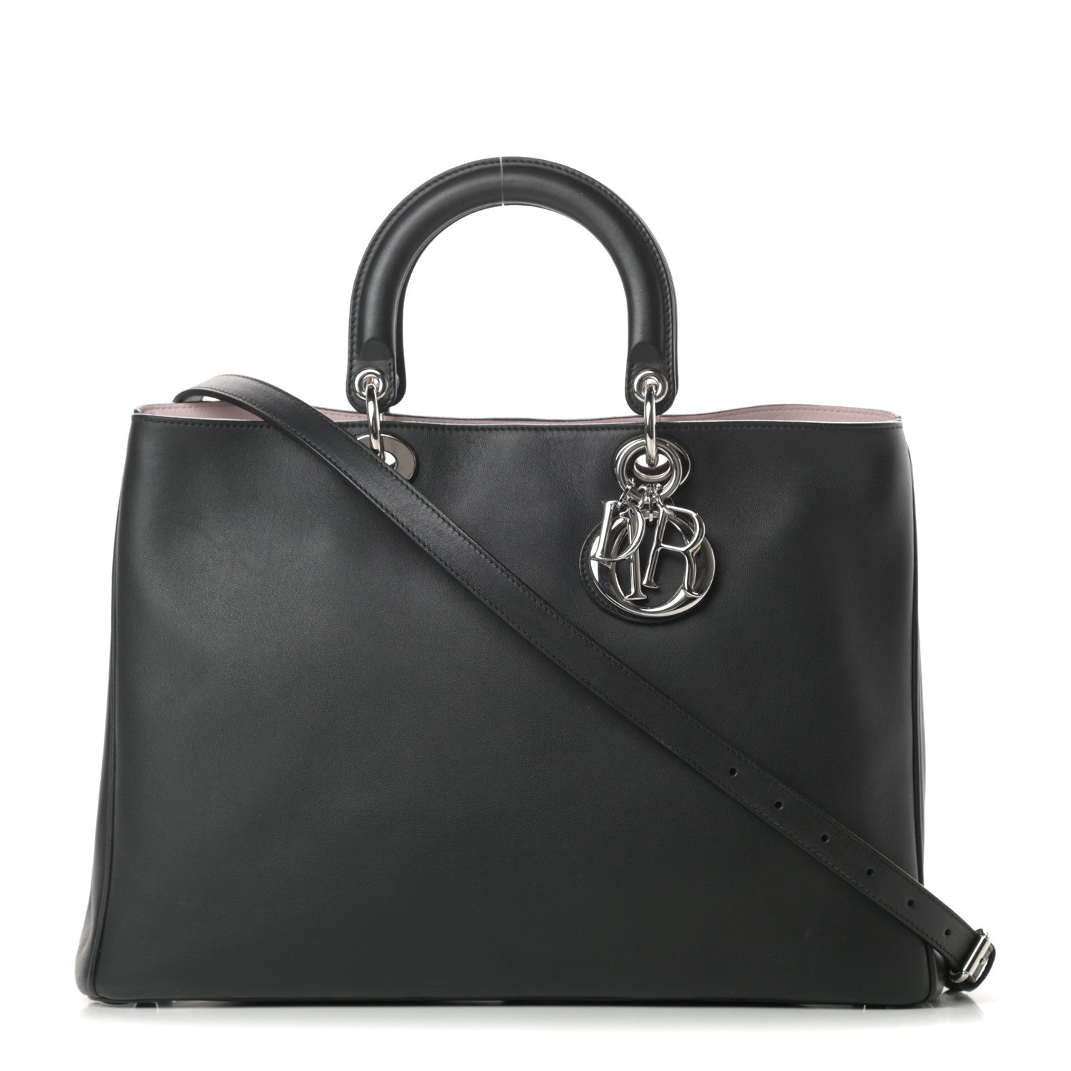 Christian Dior Smooth Calfskin Large Diorissimo Tote Black Rose Poudre 1 of 14