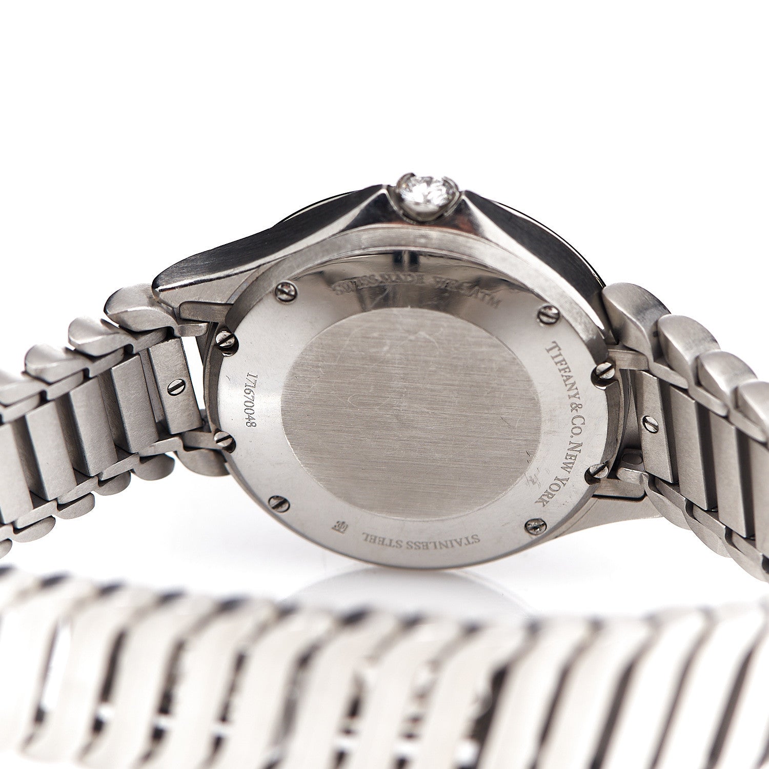 Tiffany Stainless Steel Diamond 28mm Metro 2-Hand Quartz Watch 4 of 5