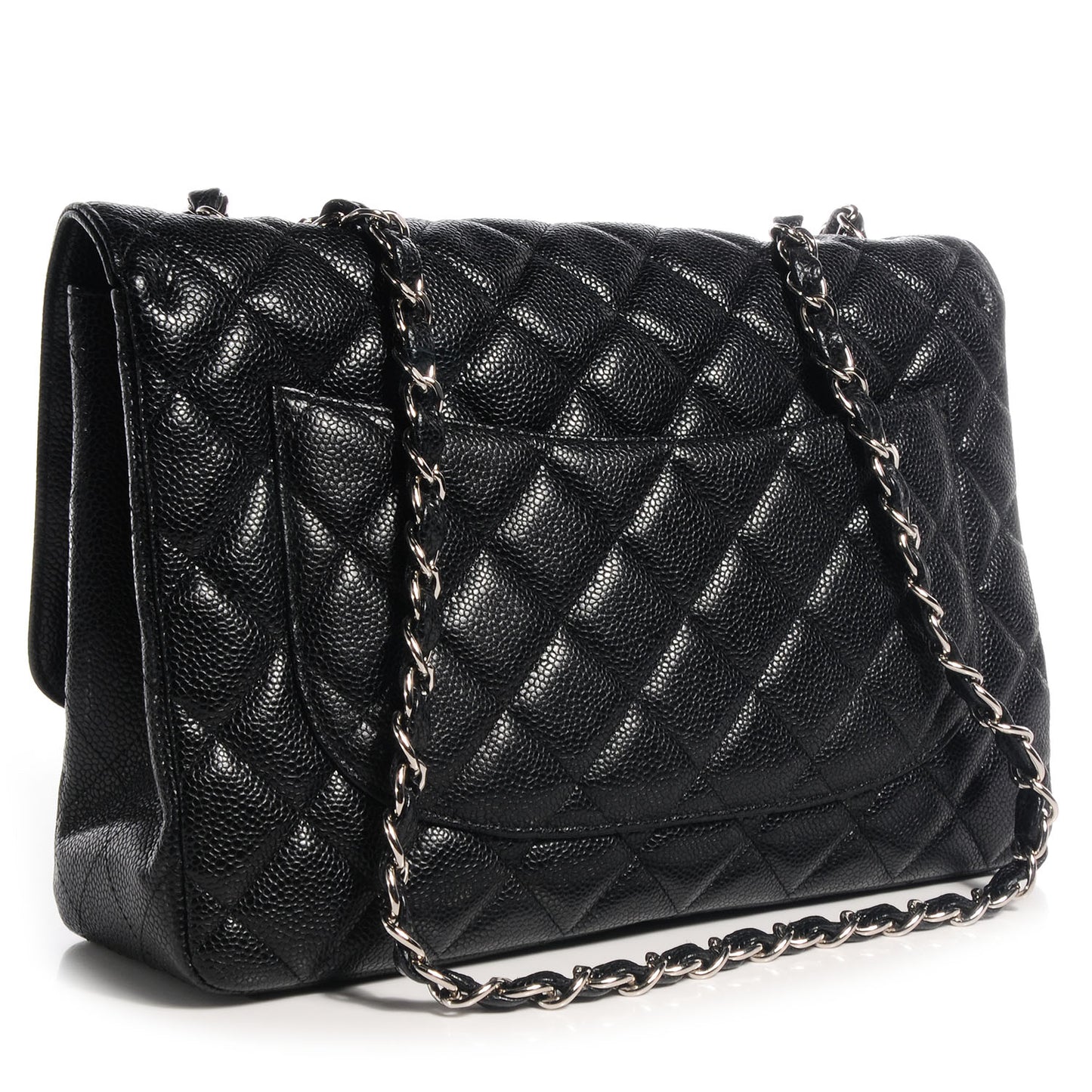 Caviar Jumbo Single Flap Black