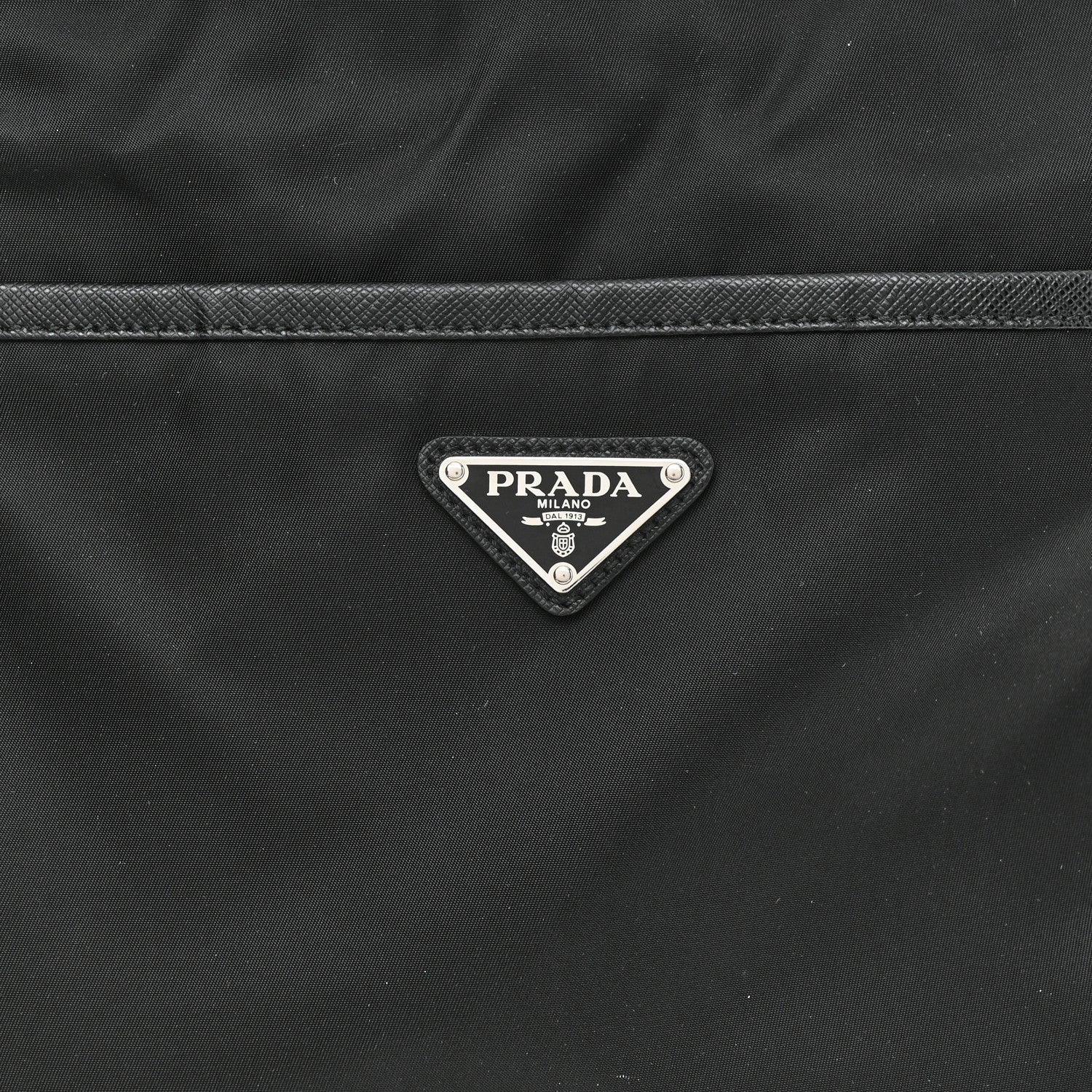 Prada Tessuto Nylon Saffiano Flat Messenger Bag Black 8 of 10