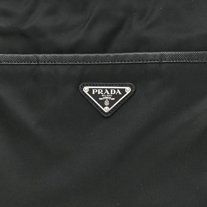 Prada Tessuto Nylon Saffiano Flat Messenger Bag Black 8 of 10