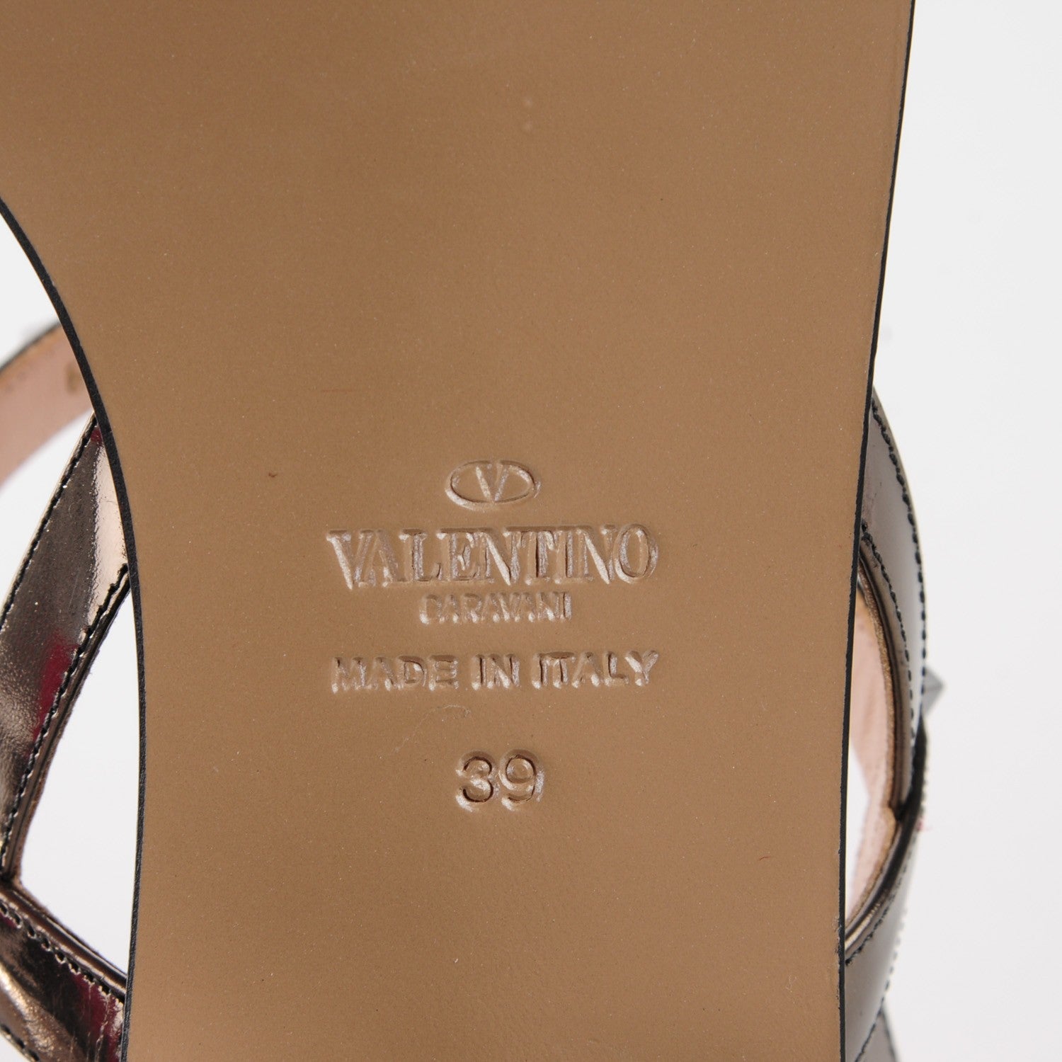 Valentino Garavani Patent Rockstud Slingback Block Low Heel Sandals 39 Rutenio 8 of 10