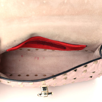 Valentino Garavani Craquele Nappa Small Rockstud Spike Shoulder Bag Water Rose 4 of 8
