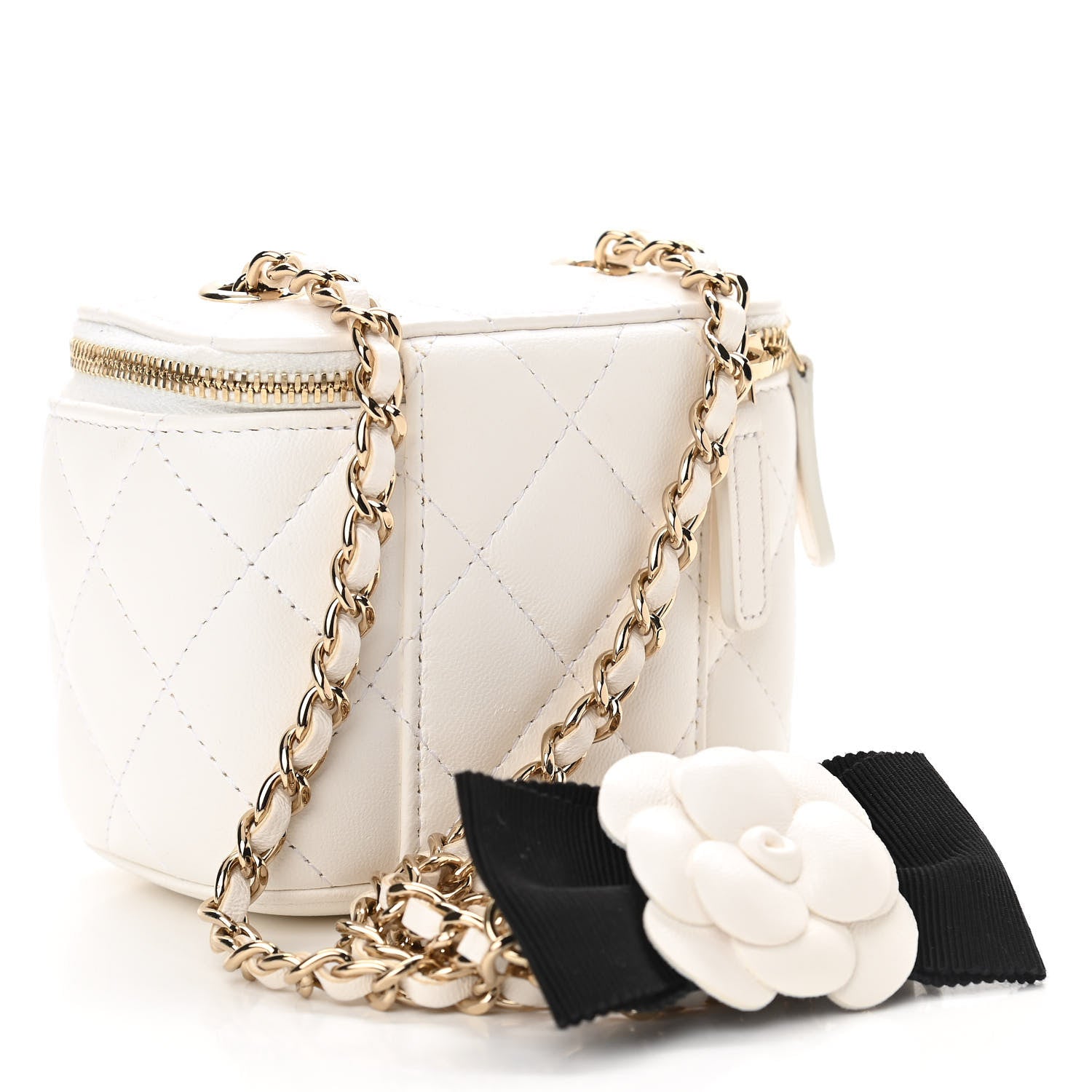 Chanel Lambskin Quilted My Chanel Lady Vanity Case With Chain White 3 of 10