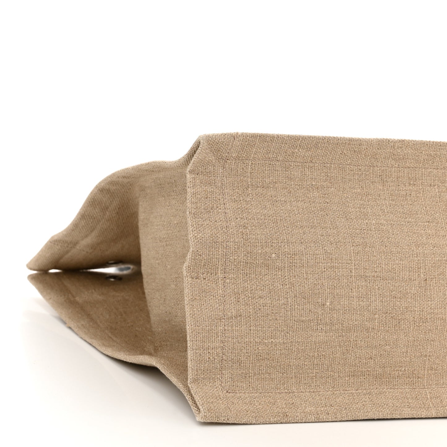 Linen Calfskin Small Rive Gauche Tote Greggio Natural