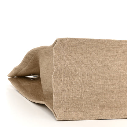 Saint Laurent Linen Calfskin Small Rive Gauche Tote Greggio Natural 9 of 10