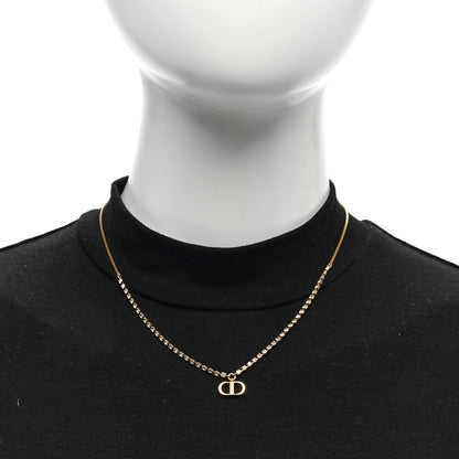 Christian Dior Metal Crystal Petite CD Necklace Gold 5 of 5