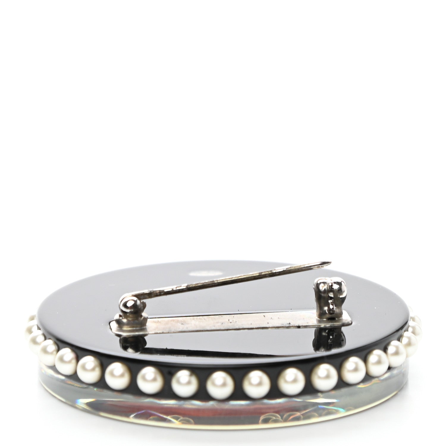 Chanel Metal Resin Pearl Emoji Brooch Purple Silver 5 of 6