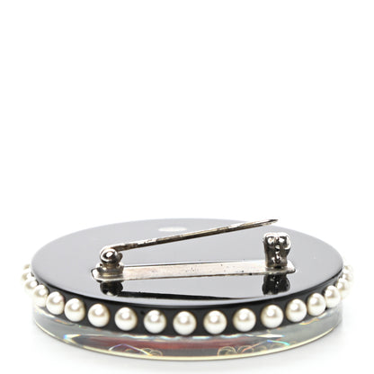 Chanel Metal Resin Pearl Emoji Brooch Purple Silver 5 of 6
