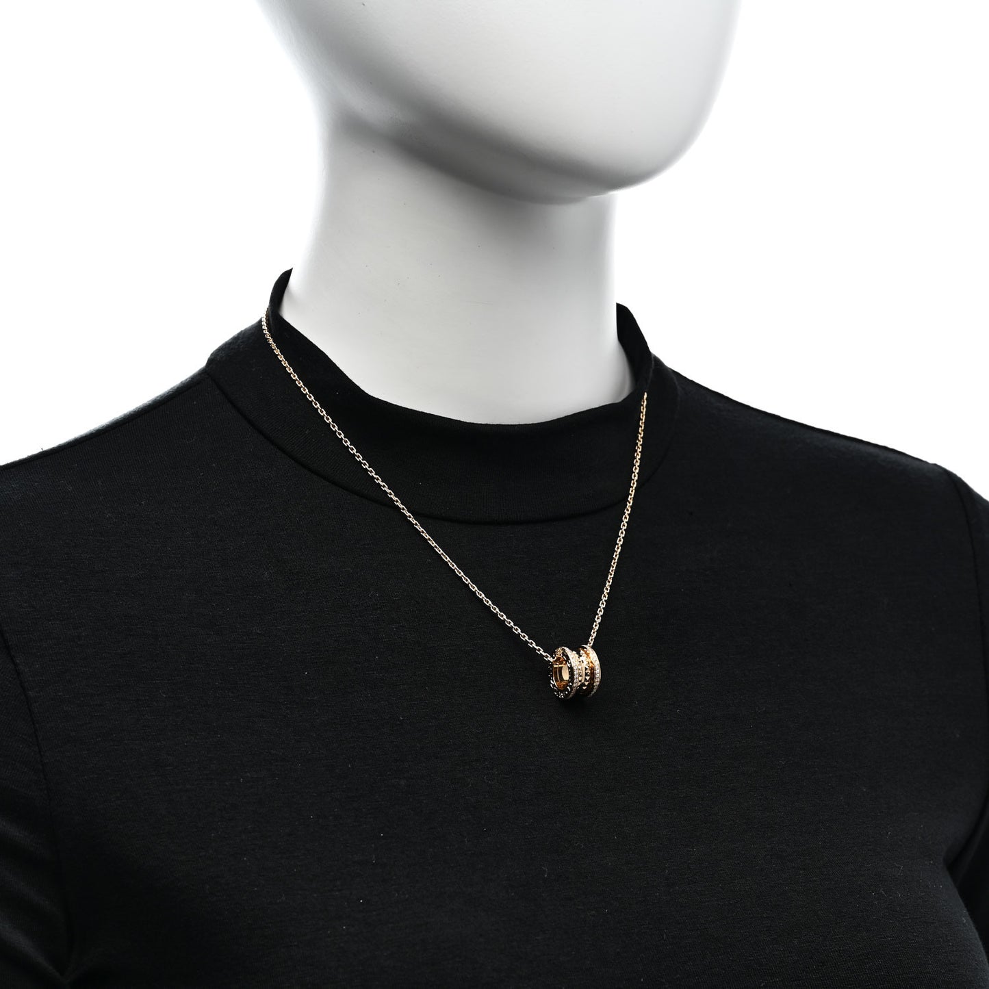 18K Yellow Gold Diamond .38ctw B.Zero1 Rock Pendant Necklace