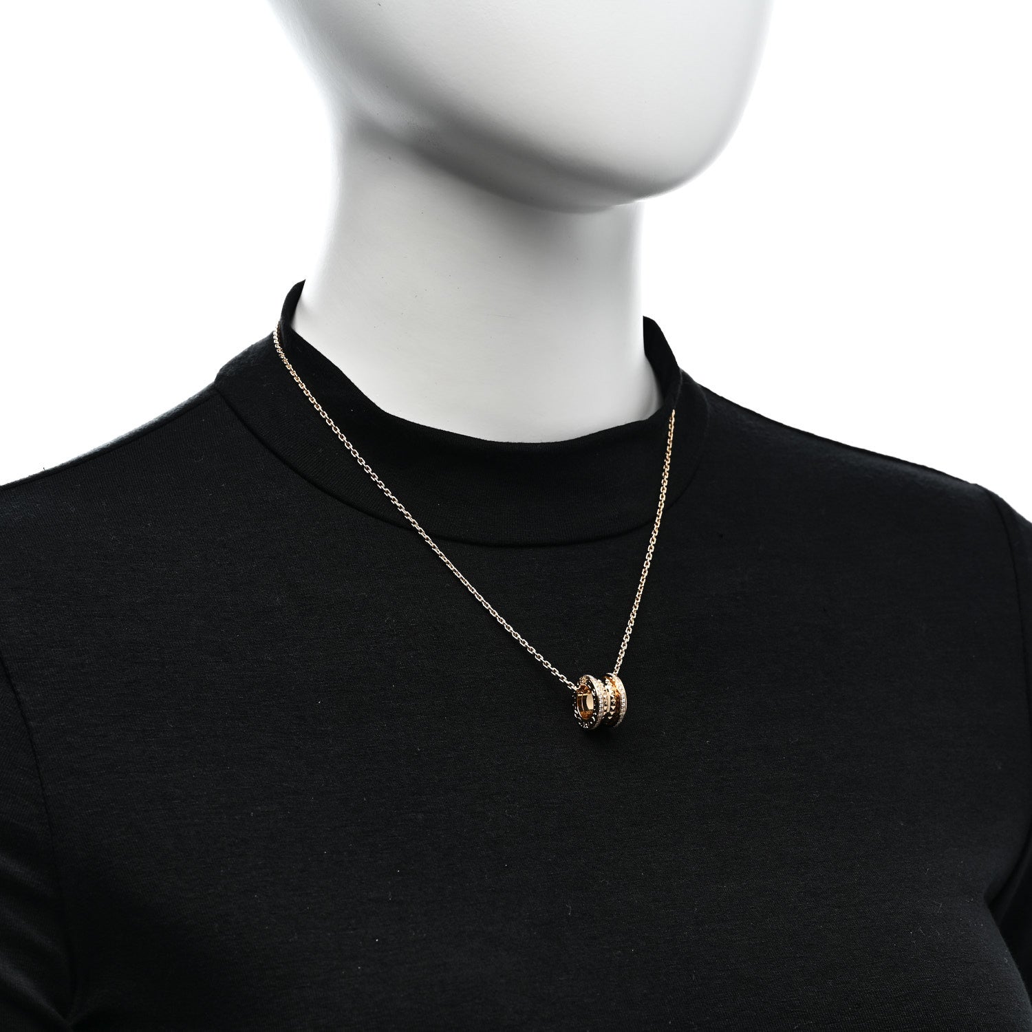 Bulgari 18K Yellow Gold Diamond .38ctw B.Zero1 Rock Pendant Necklace 2 of 5